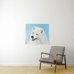 Tapete De Parede Pintura Samoyed - Arte Cachorosa Original