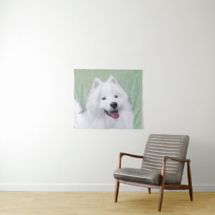 Tapete De Parede Pintura Samoyed - Arte Cachorosa Original