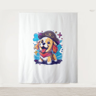 Tapete De Parede Pirata de Cachorro do Retriever do ouro