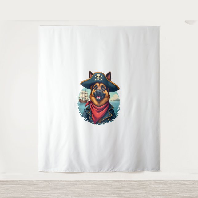 Tapete De Parede Pirata de Cachorro german shepherd (Frente)
