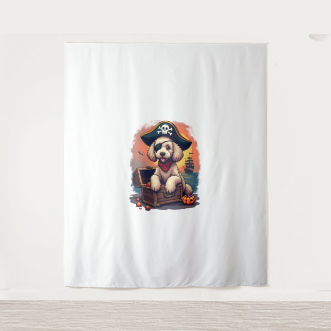 Tapete De Parede Pirate Poodle Plunder (Frente)
