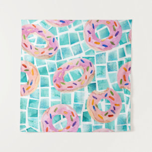 Tapete De Parede Piscina de Verão flutua mosaico aquarela