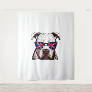 Tapete De Parede Pitbull Vestindo os óculos de sol da Union Jack