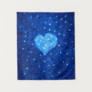 Tapete De Parede Pixel Art Blue Heart Retro Gamer Love