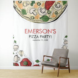 Tapete De Parede Pizza Party Birthday Foto Backdrop