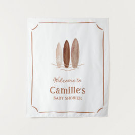 Tapete De Parede Placa de Bem-Vindo para Chá de Bebê Surf