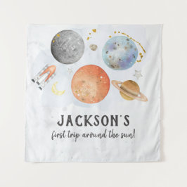 Tapete De Parede Placa de Boas-Vindas de Aniversário Espacial