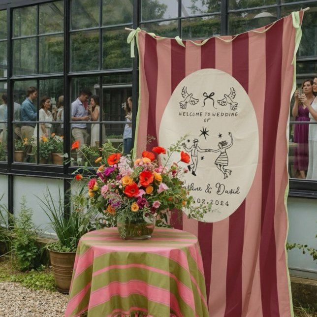 Tapete De Parede Placa de Boas-Vindas de Casamento Desenhada à Mão (Criador carregado)
