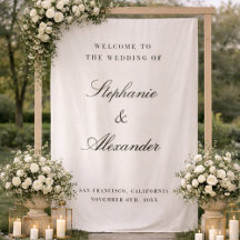 Placa de Boas-Vindas de Casamento em Tecido Person