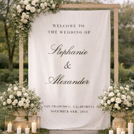 Tapete De Parede Placa de Boas-Vindas de Casamento em Tecido Person