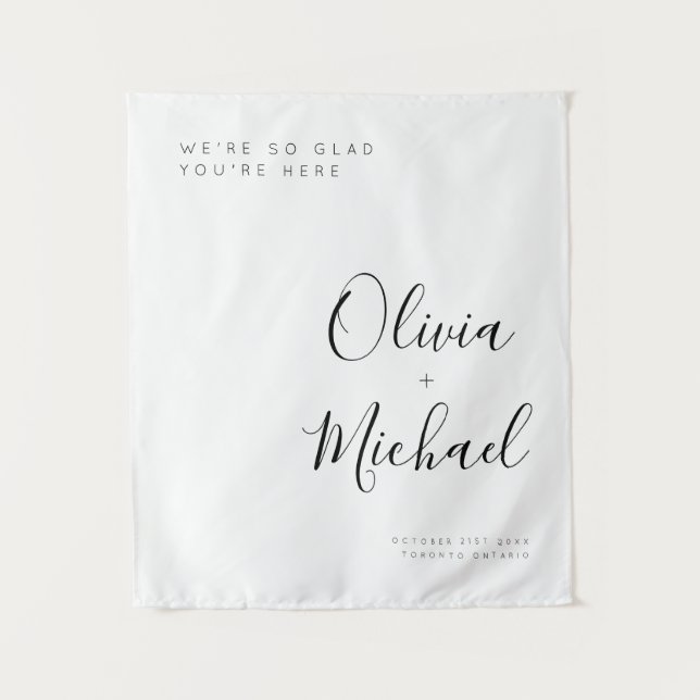 Tapete De Parede Placa de Boas-Vindas de Casamento Personalizada co (Frente)