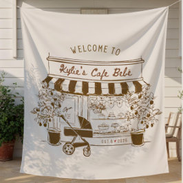 Tapete De Parede Placa de Boas-Vindas do Chá de Bebê Bebe Cafe, Tem