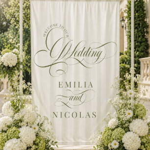 Tapete De Parede Placa de boas-vindas para casamento de luxo com li
