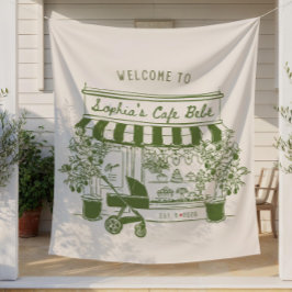 Tapete De Parede Placa de Boas-Vindas para Chá de Bebê Cafe Bebe, T