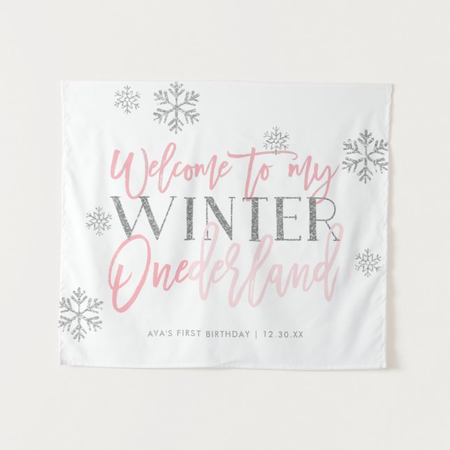 Tapete De Parede Placa de Boas-Vindas Rosa com Brilho Prateado Inve (Frente (Horizontal))