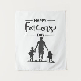 Tapete De Parede Placa de Dia de os pais Silhueta Preta e Branca Mo