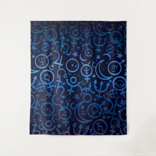 Tapete De Parede Planeta Azul Símbolos Planetas Místicos do Univers