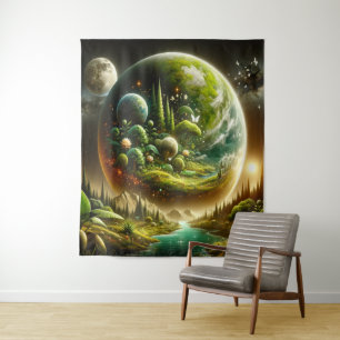 Tapete De Parede Planeta de Fantasia Magia com Natureza Celestial