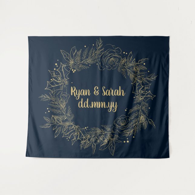 Tapete De Parede Plano de Casamento de Férias, Decoração de Casamen (Frente (Horizontal))