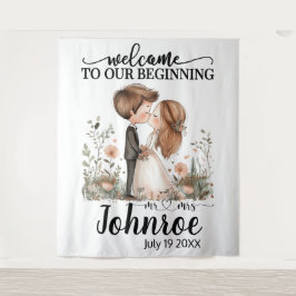 Tapete De Parede Plano de Casamento Whimsical Personalizável