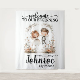 Tapete De Parede Plano de Casamento Whimsical Personalizável