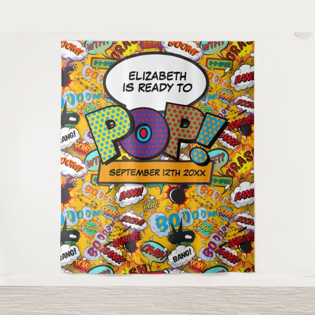 Tapete De Parede Plano de fundo da caixa de fotos do Chá de fraldas (Frente)