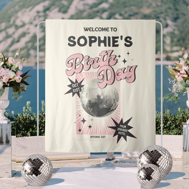 Tapete De Parede Plano de Fundo de Aniversário do Disco Retroativo (Criador carregado)