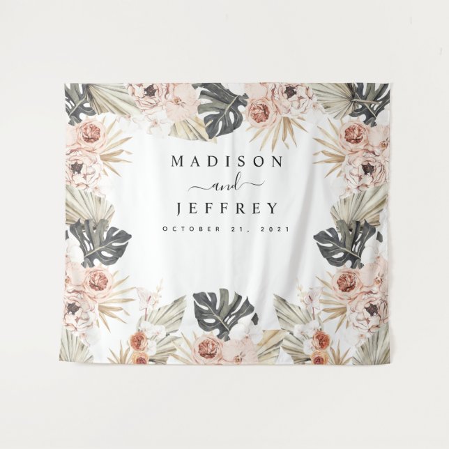 Tapete De Parede Plano de fundo de fotos de palma seca da Boêmia Tr (Frente (Horizontal))