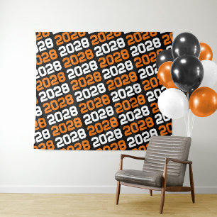 Tapete De Parede Plano de fundo de graduação preto e laranja