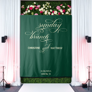 Tapete De Parede Plano de Fundo do Brunch do Teal de Script Elegant