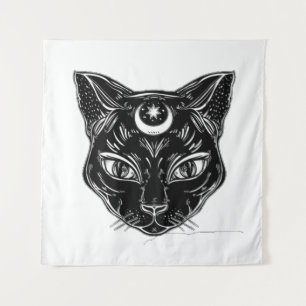 Tapete De Parede Plano de fundo do Design de Gato Preto Raven