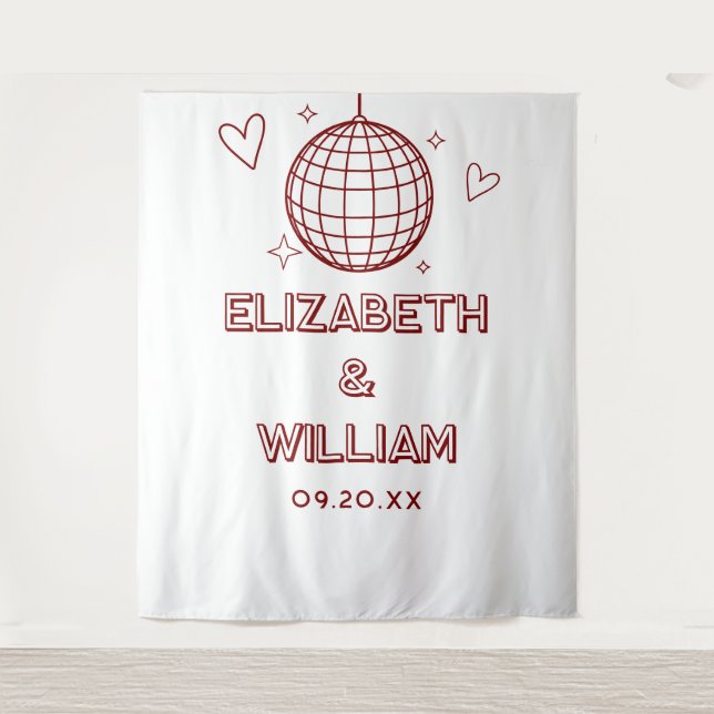 Tapete De Parede Plano de Fundo Fotográfico de Casamento do Groovy  (Frente)