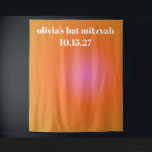 Tapete De Parede Plano de Fundo Personalizado do Bat Mitzvah Gradie<br><div class="desc">Plano de Fundo Personalizado do Bat Mitzvah com Gradação Cor-de-Rosa Laranja Retroversa</div>