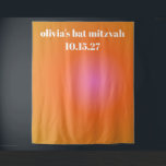 Tapete De Parede Plano de Fundo Personalizado do Bat Mitzvah Gradie<br><div class="desc">Plano de Fundo Personalizado do Bat Mitzvah com Gradação Cor-de-Rosa Laranja Retroversa</div>