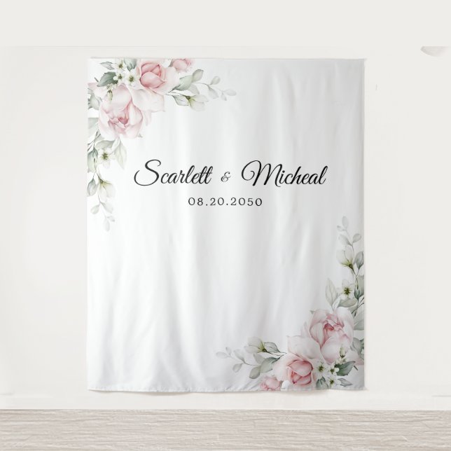 Tapete De Parede Planta de fundo da cerimônia de casamento das rosa (Frente)