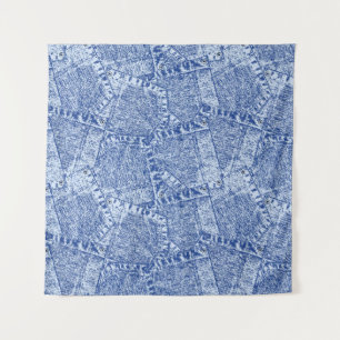 Tapete De Parede Pockets abstrato Denim - Padrão sem costura