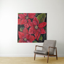 Poinsettia Vibrante Em Aquarela