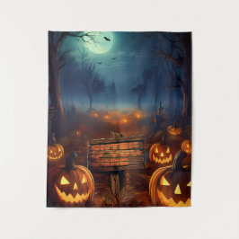 Tapete De Parede Pomar de Abóboras Assustadoras de Halloween
