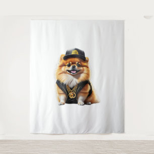 Tapete De Parede Pomerânia Gangsta - Cachorro com Swag de Hip Hop