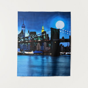 Tapete De Parede Ponte Brooklyn sob lua cheia