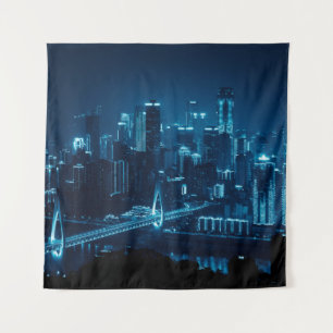 Tapete De Parede Ponte e arquitetura urbana à noite em Cho