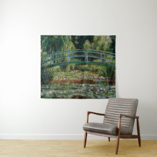 Tapete De Parede Ponte Japonesa sobre a Água Lily Pond por Monet