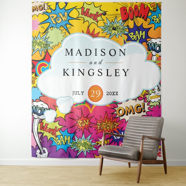 Tapete De Parede Pop de BD Arte 💥 🎨 Grafite de Casamento (In Situ)