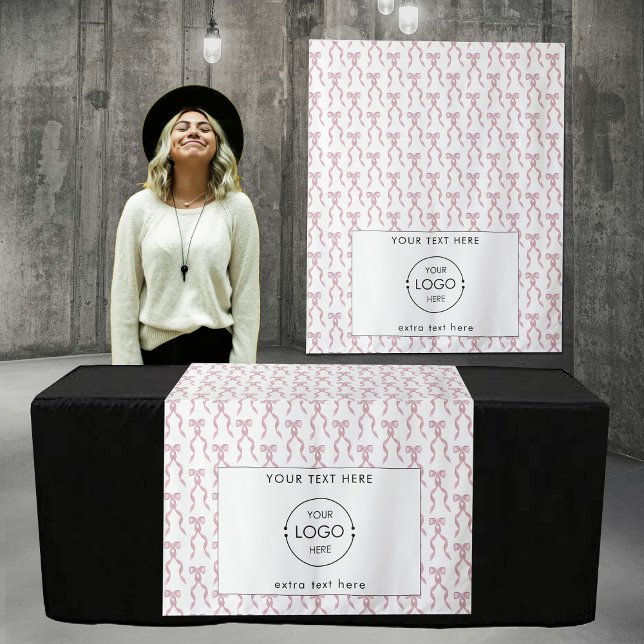 Tapete De Parede Pop para cima Compra faixa do Mesa Runner Banner A (Pop Up Shop Table Runner Banner Business Logo Bow Tapestry)