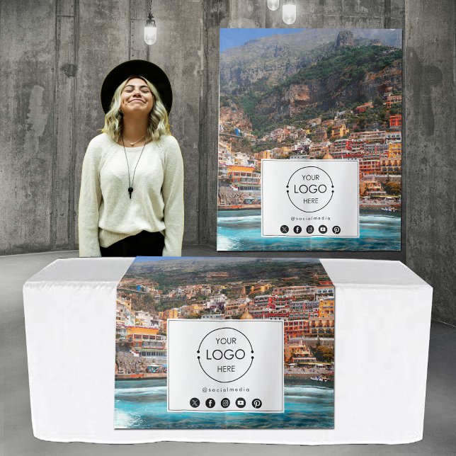 Tapete De Parede Pop para cima Comprar Mesa Runner Banner Logo Viag (Pop Up Shop Table Runner Banner Logo Travel Photo Tapestry)
