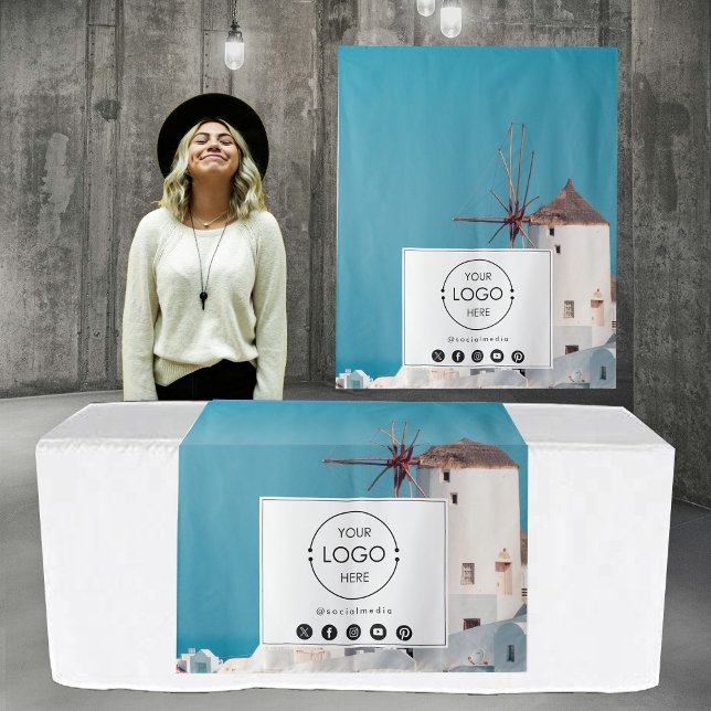 Tapete De Parede Pop para cima Comprar Mesa Runner Banner Logo Viag (Pop Up Shop Table Runner Banner Logo Travel Photo Tapestry)