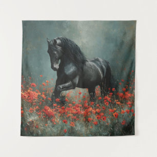 Tapete De Parede Poppies Vermelhos do Estalão Negro
