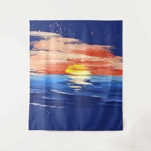 Tapete De Parede Pôr do Sol Clássico | Fundo Fotográfico Azul Amare (Frente)