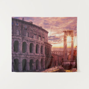 Tapete De Parede Pôr do sol sobre Roma Coliseu em Roma