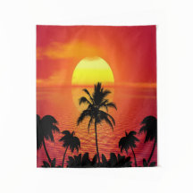 Pôr do sol tropical na praia Palmeiras Ilha nascer